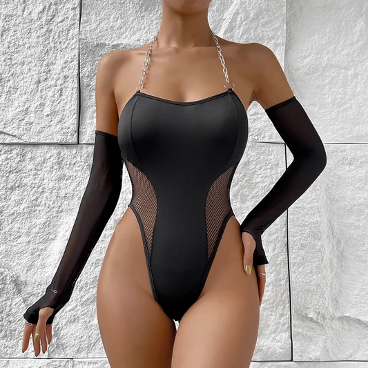 Midnight Edge Mesh Bodysuit