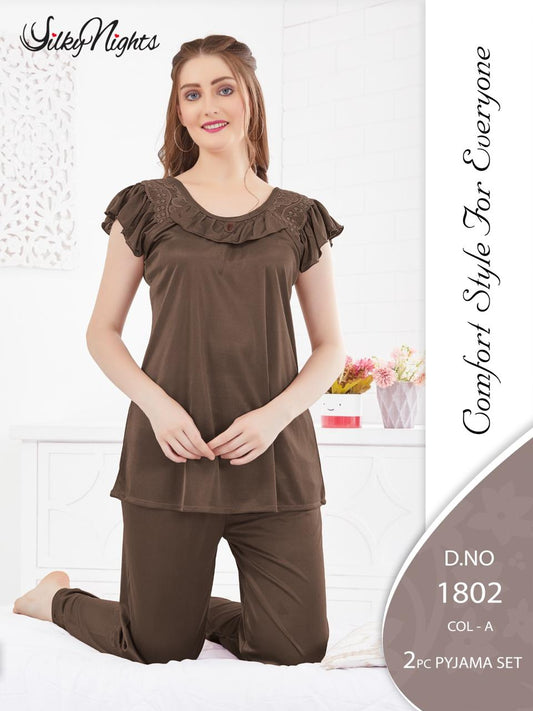 SilkyNights 2-Piece Silk Pyjama Set