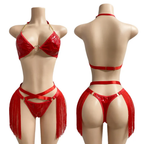 SD - Scarlet Seduction Fringe Lingerie Set