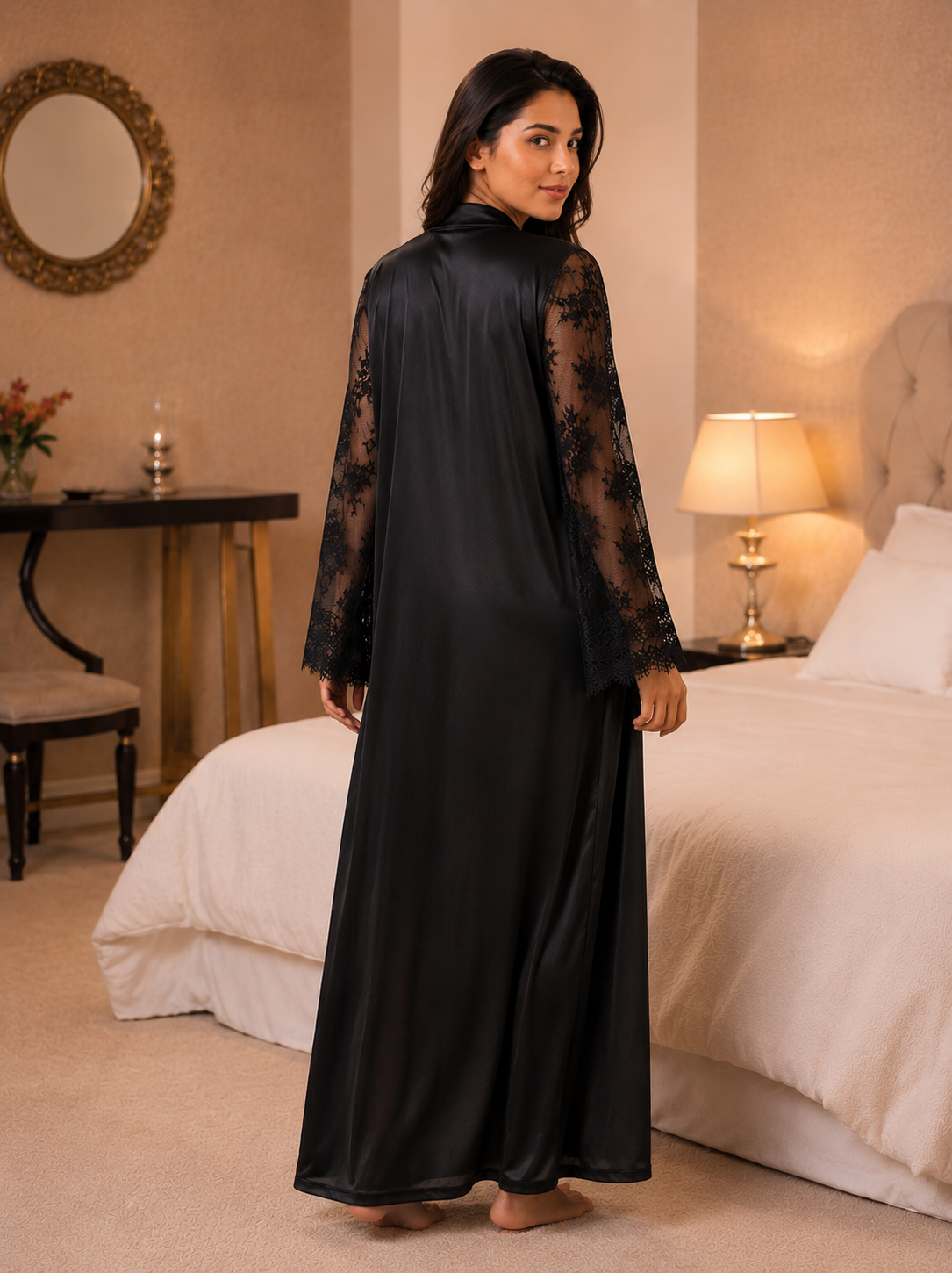 Monarch Royal Silk & Lace 3-Piece Robe Set