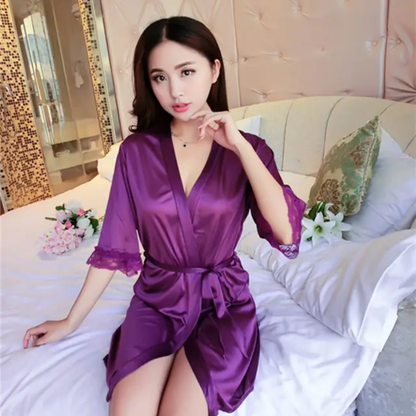 Silk Gown Set With Bikini