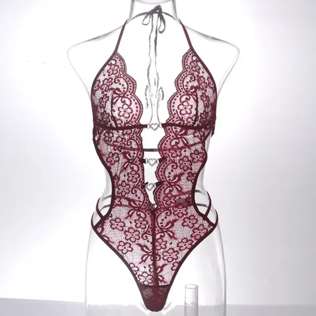 Seductive Lace Cut-Out Bodysuit