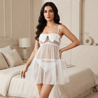 Amour Gift Bow Sheer Babydoll Set
