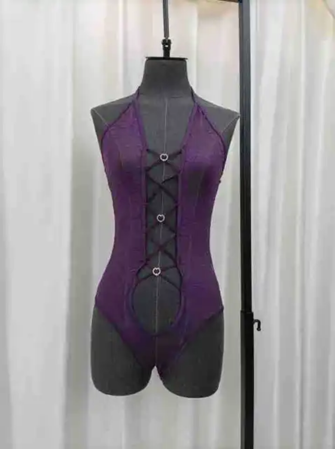 SD - Floral Lace Criss-Cross Bodysuit