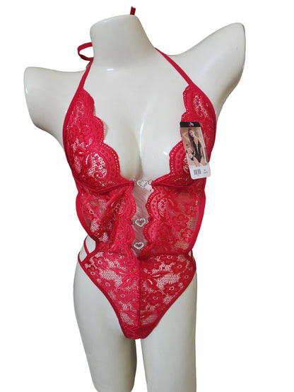 Seductive Lace Cut-Out Bodysuit