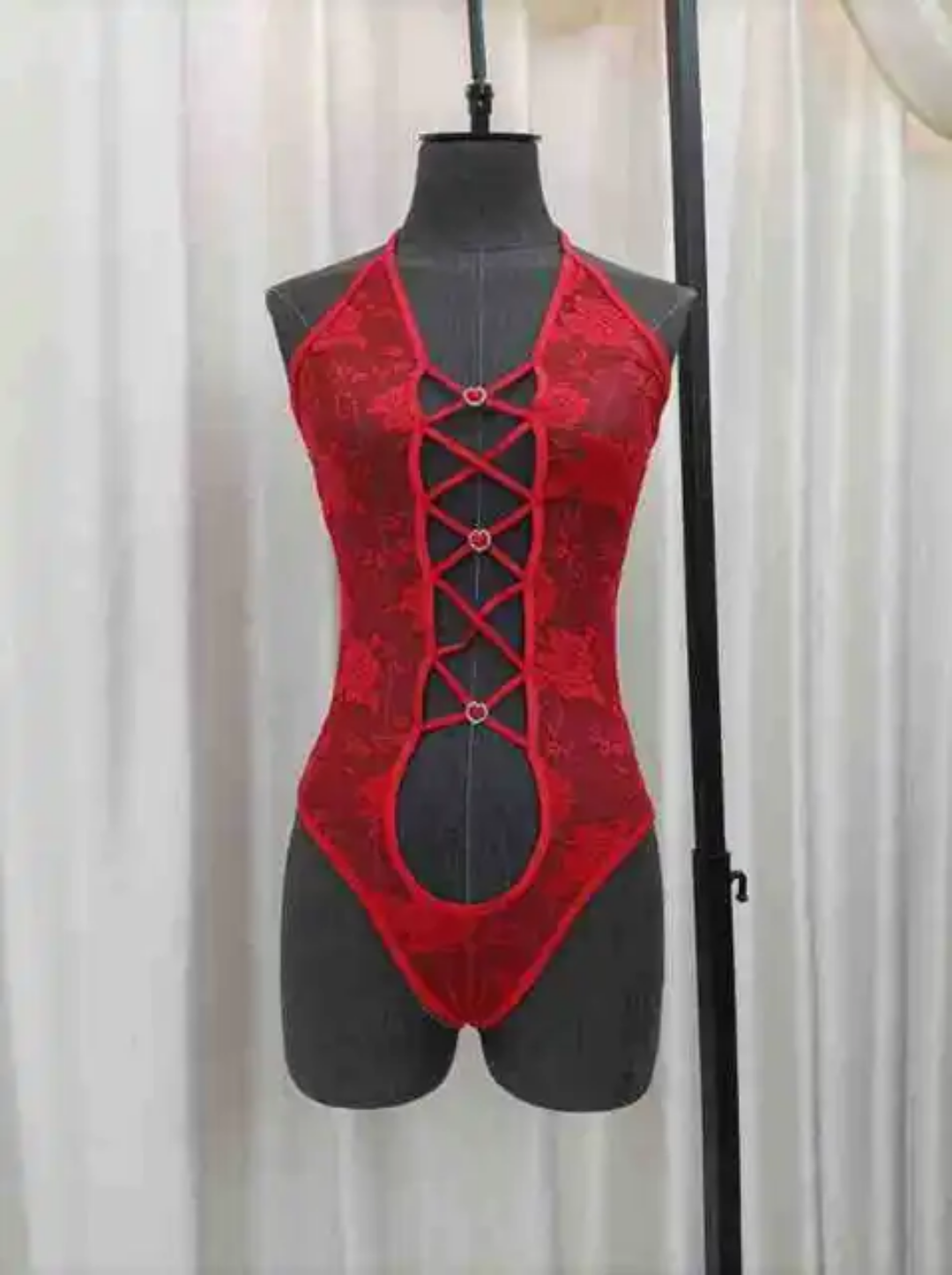 SD - Floral Lace Criss-Cross Bodysuit