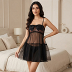 Amour Gift Bow Sheer Babydoll Set
