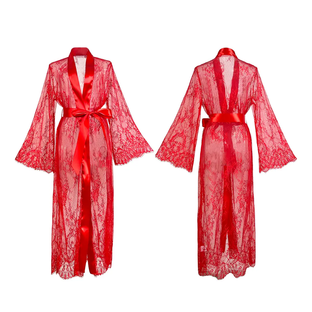 SD-Seraphina Long Floral Lace Robe