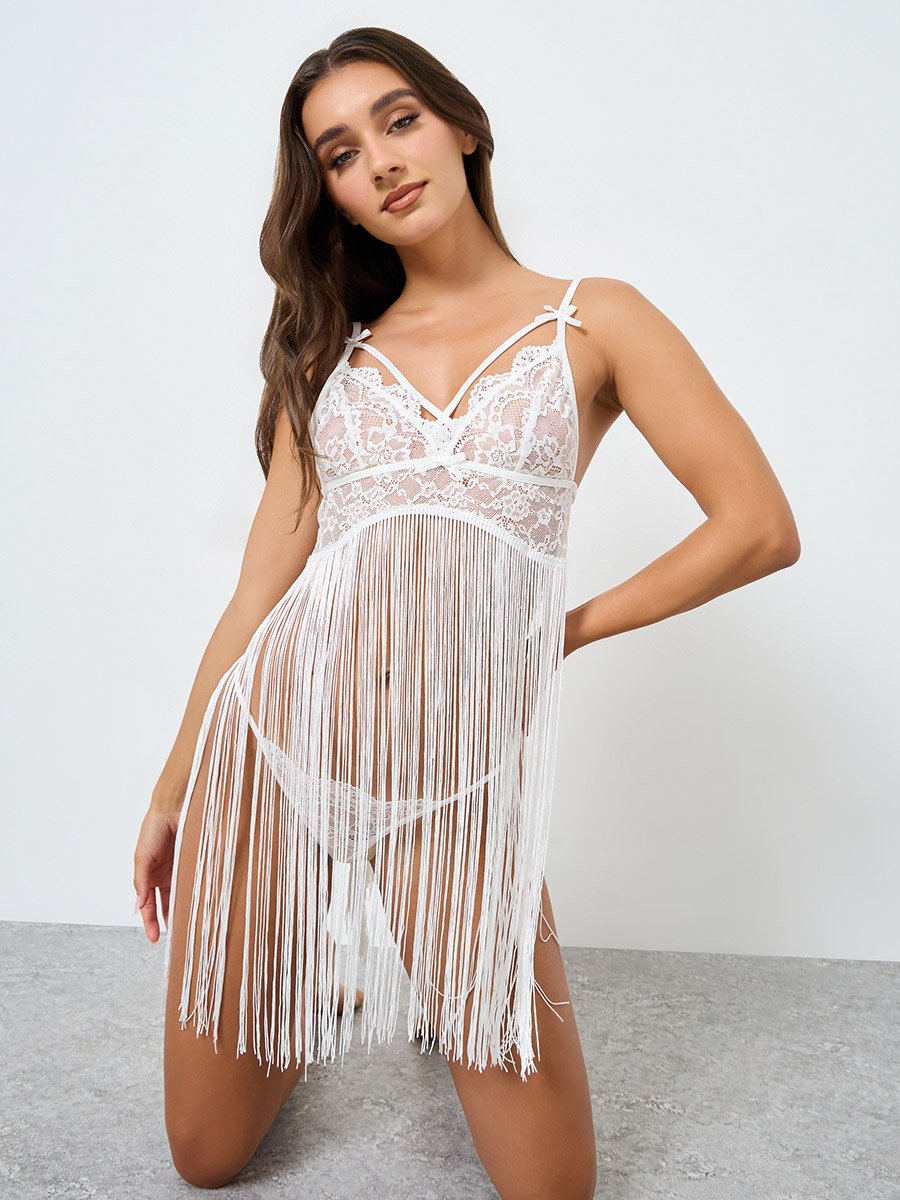 SD-Midnight Rhythm Intricate Lace Fringe Teddy