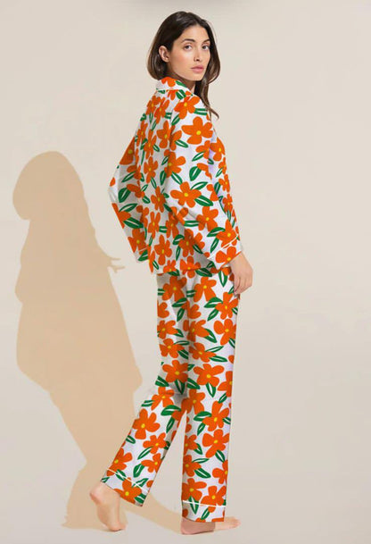 Bold Bloom Linen Pajama Set