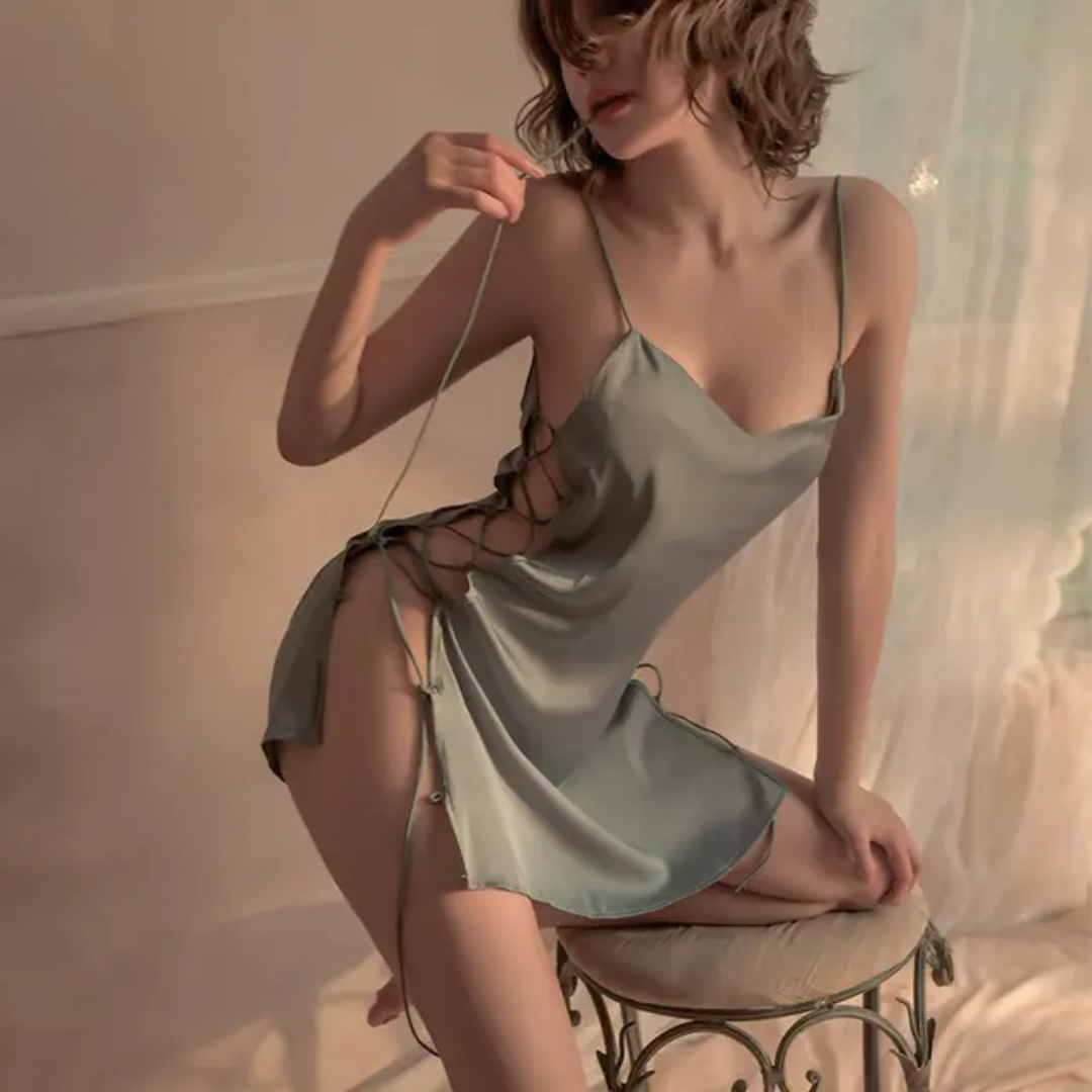 Blush Satin Side-Tie Slip Dress 🌸✨