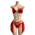 SD - Scarlet Seduction Fringe Lingerie Set