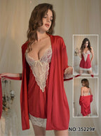 Ruby Romance Ice Satin Set