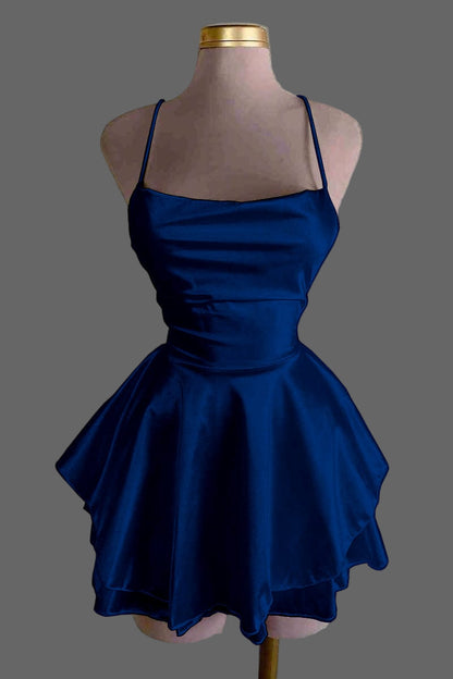 Satin Ruffle Mini Slip Dress