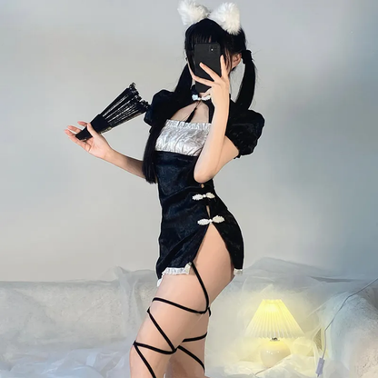 Midnight Charm French Maid Dress