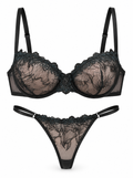 Noir Petal Desire Lace Set