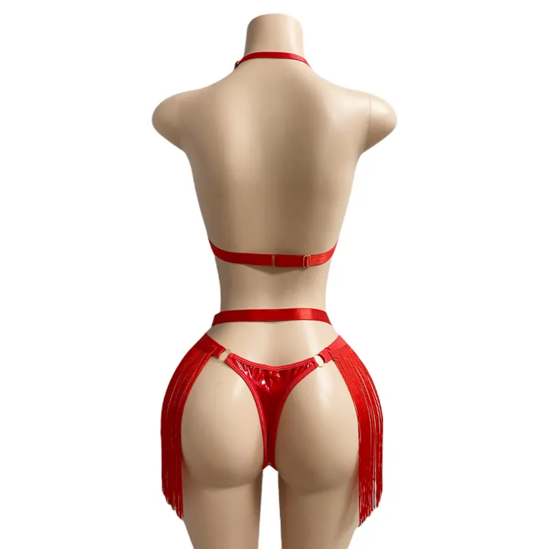 SD - Scarlet Seduction Fringe Lingerie Set