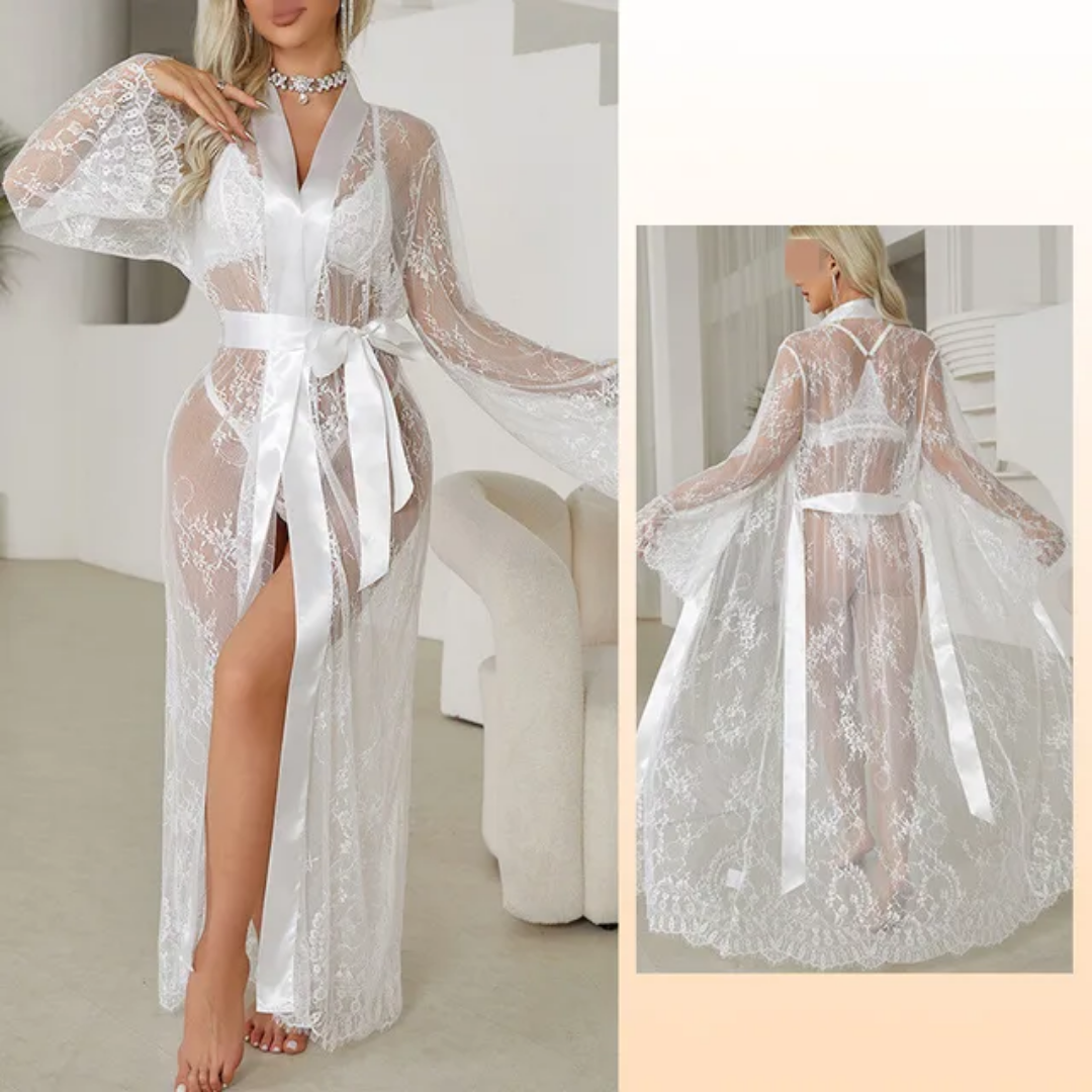 SD-Seraphina Long Floral Lace Robe