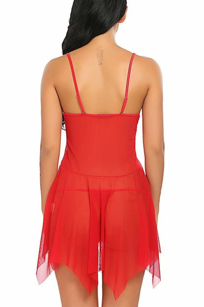 Lace Teddy Doll Sleepwear Mesh Dress