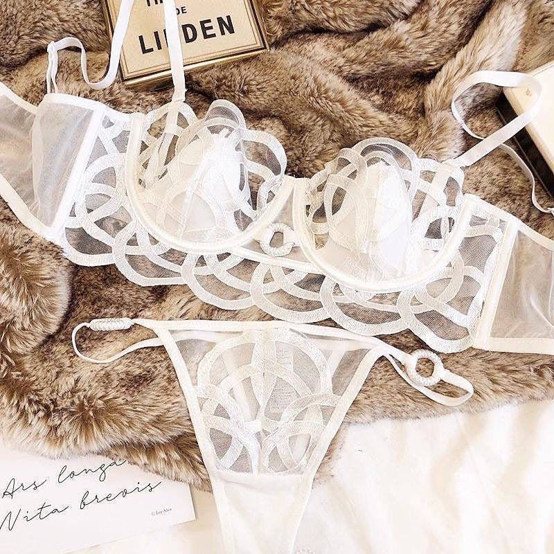 Sheer Petal Lace Bra & Panty Set