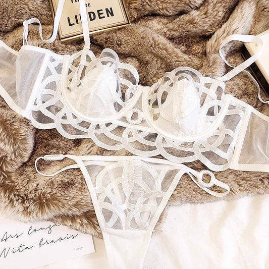 Sheer Petal Lace Bra & Panty Set