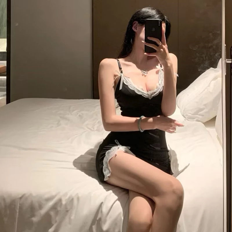 Elegant Lace Trim Nightwear Set