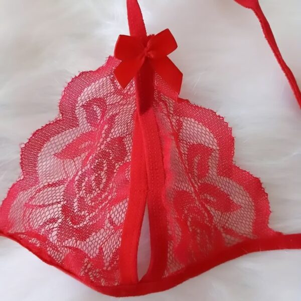 Seductive Red Lace Lingerie Set - Image 2