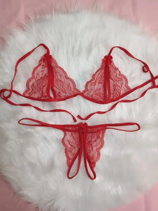 Seductive Red Lace Lingerie Set