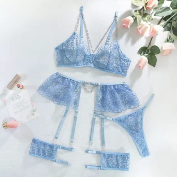 Elegant Lace Lingerie Set with Chain Details - Image 10