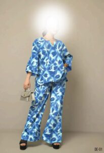 Blue Bloom Unstitched Lawn Co-Ord Set