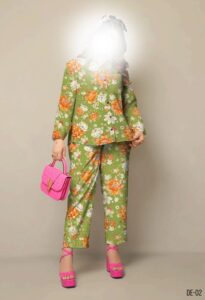 Green Floral Unstitched Lawn Co-Ord Set