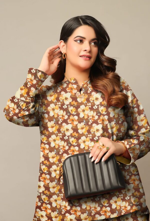 Elegant Floral Unstitched Lawn Suit – DE-11 - Image 2