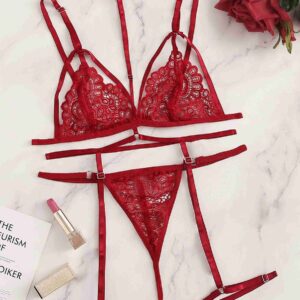 Scarlet Desire Strappy Lace Lingerie Set