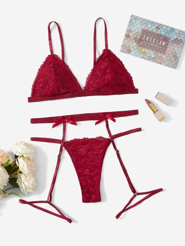 Velvet Rose Embroidered Lingerie Set