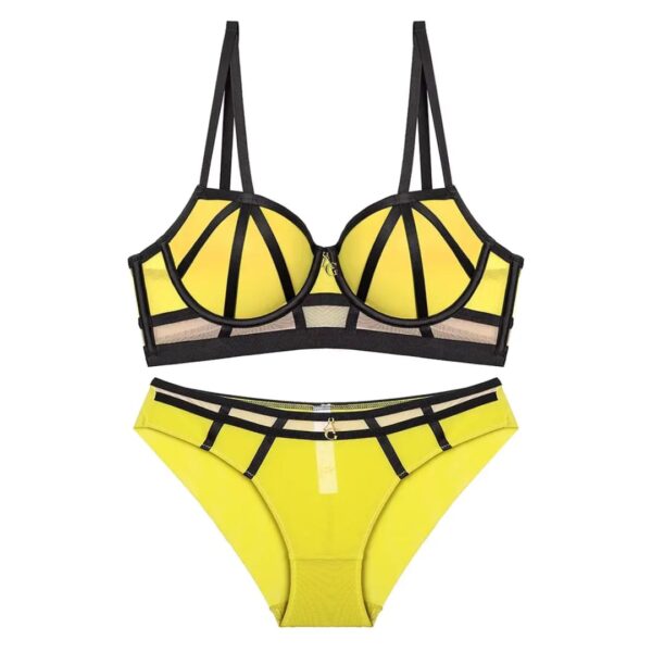 Fuchsia Cage Bra And Panty Set - Image 6