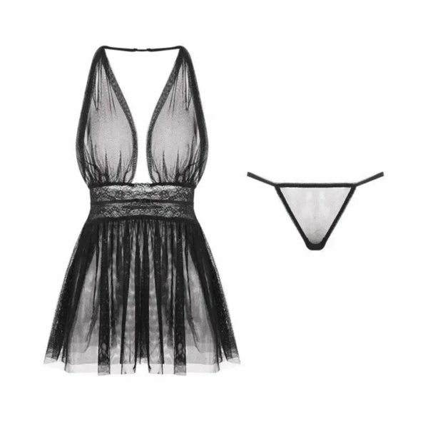 Allure Sheer Lace Babydoll Set