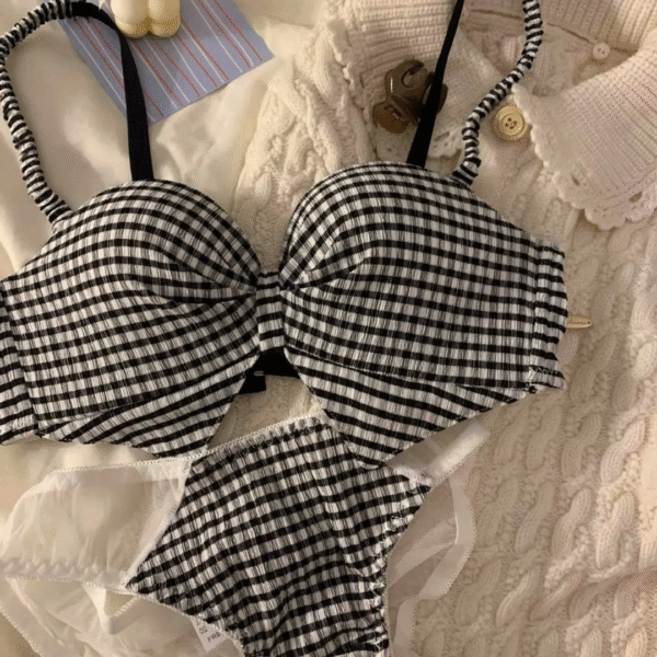 Gingham Bow Lingerie Set - Image 12