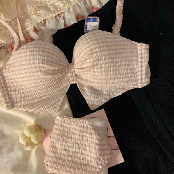 Gingham Bow Lingerie Set - Image 3