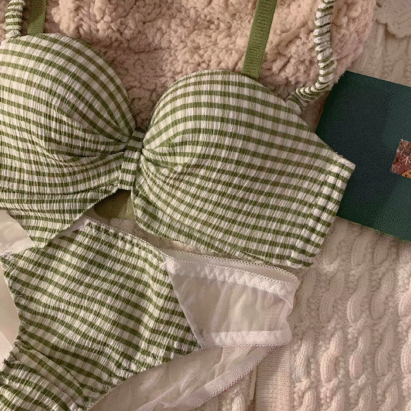 Gingham Bow Lingerie Set - Image 9