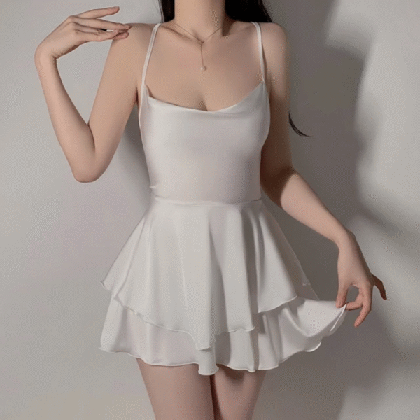 Midnight Ruffle Satin Nightdress - Image 3
