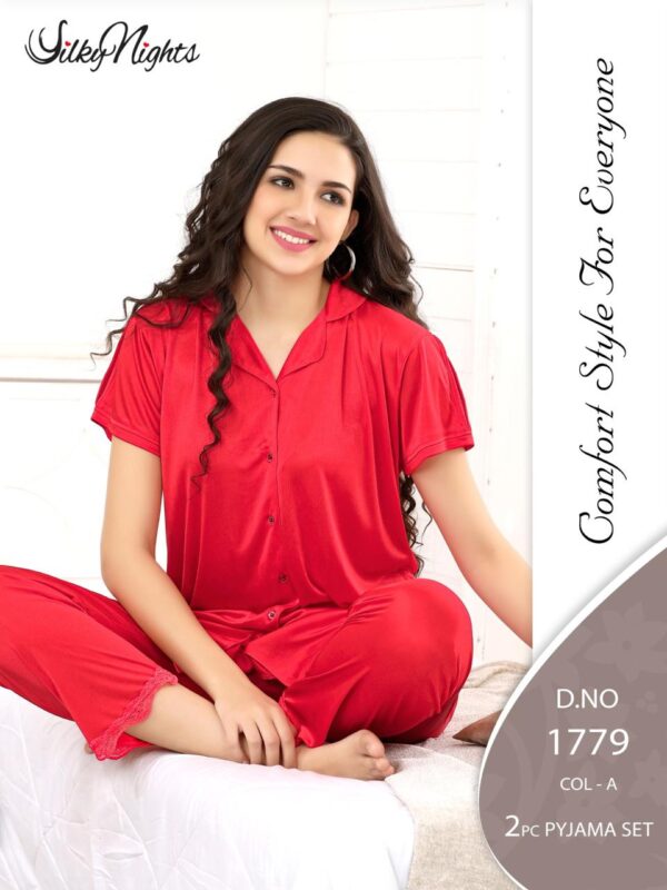 SilkyNights 2-Piece Satin Pyjama Set - Image 4