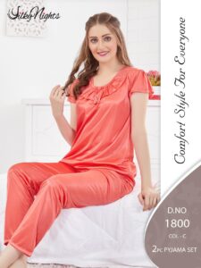 SilkyNights Coral Bliss 2-Piece Pyjama Set