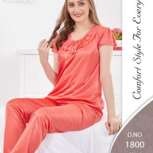 SilkyNights Coral Bliss 2-Piece Pyjama Set
